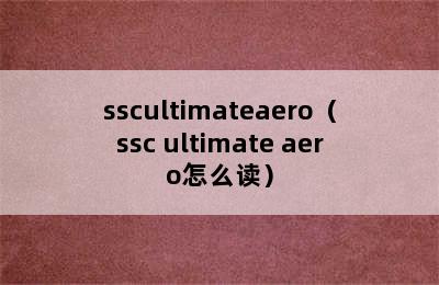 sscultimateaero（ssc ultimate aero怎么读）